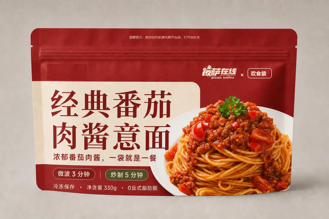 经典番茄肉酱意面实际包装